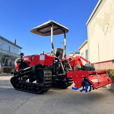 Orchard Mini Traktor, Vineyard Crawler Traktor 50HP Z Rotacyjnym Tiller Plow