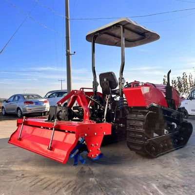 Orchard Mini Traktor, Vineyard Crawler Traktor 50HP Z Rotacyjnym Tiller Plow