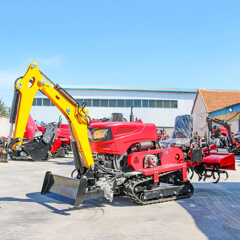 Nowo przybyły niezawodny i tani traktor mini-crawler z rototilerem, kosiarką dozerem, zbiornikiem do wypełniania, traktorem crawlerem